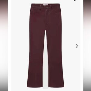 FRAME Denim Le Crop Mini Boot Bordeaux burgandy wine Coated Jeans kick flare 28